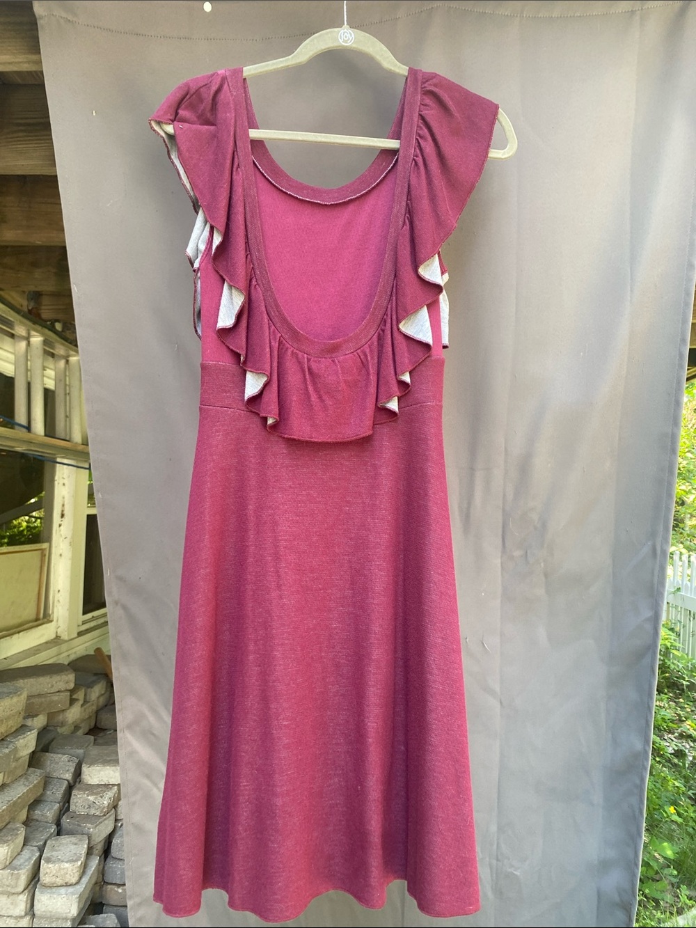 Free People Raspberry Flutter-Sleeve Midi Dress - Picture 3 of 3
